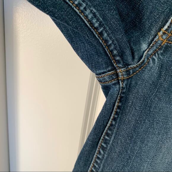 Free People Four Seasons Rose Patch Raw Hem Denim Slim Ankle Crop Jeans 25 - Picture 6 of 11